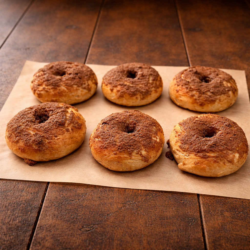 THE ULTIMATE CINNAMON CRUNCH BAGEL - 1/2 DOZEN